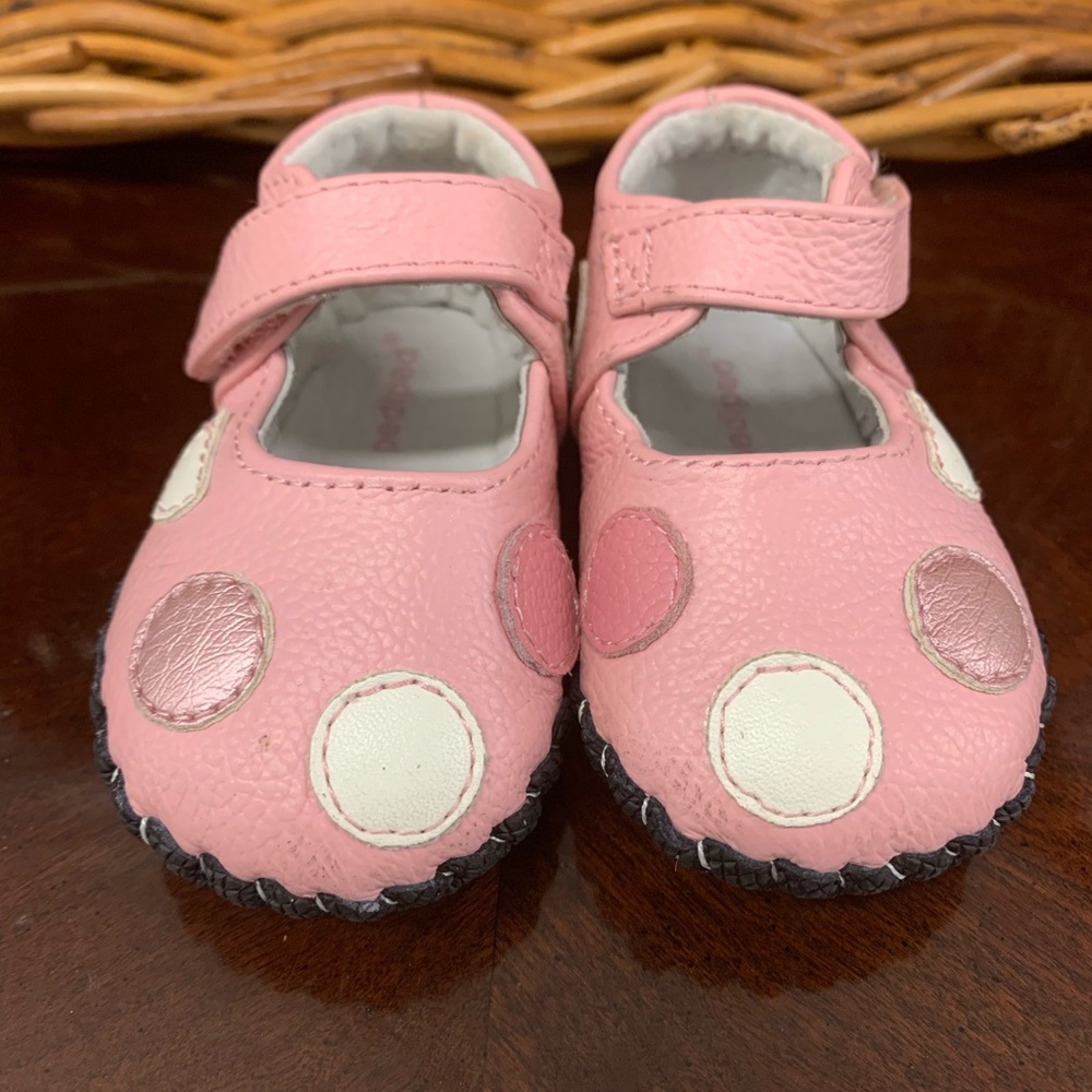 Pediped Hand Crafted 0-6 months Pink Leather Baby Shoes